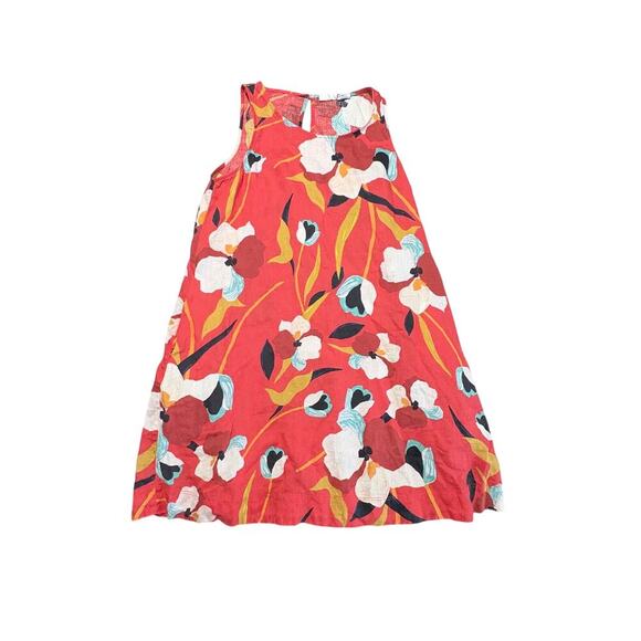 Sigrid Olsen Red Floral Linen Shift Dress Medium quiet luxury all over print - Picture 9 of 12
